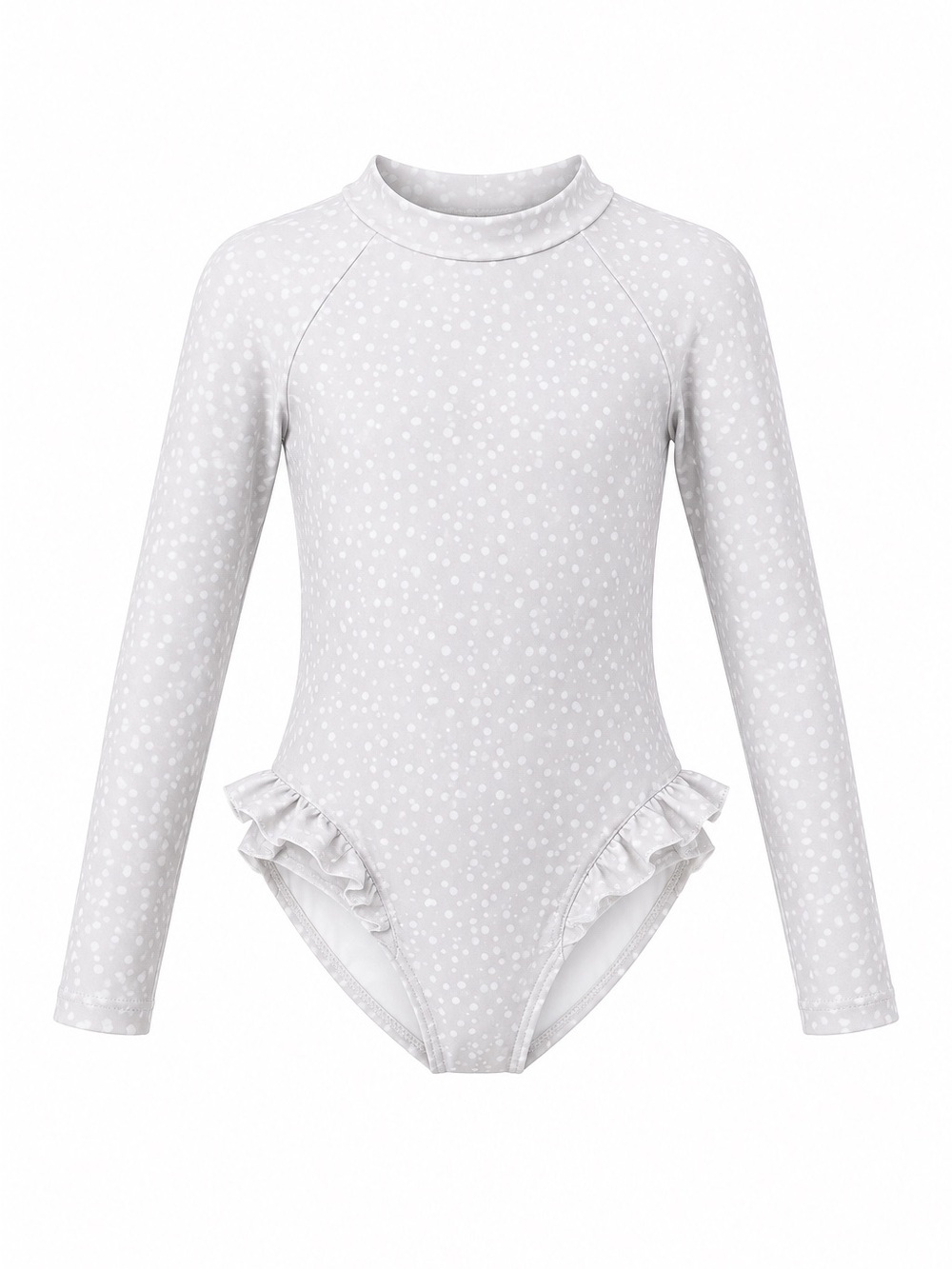 Imagine Perry Girls Ruffle One Piece Swimsuit Long Sleeve Made in Canada sz 3/4